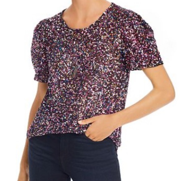 Parker multi color sequin top - Picture 2 of 10